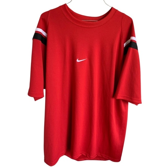 Nike Other - Nike Pullover Short Sleeve Shirt Center Nike Swoosh Logo Embroidered Adult XL